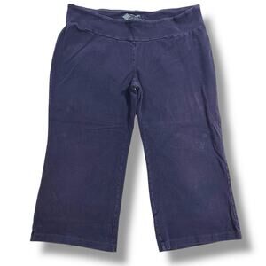 Tranquility Womens Capri Sweatpants Loungewear Stretch Navy Blue XL